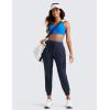 imageCRZ YOGA Soft Stretchy Joggers Sweatpants Women 25 Capri Casual Lounge Pajama Workout Sweat Pants with PocketsNavy