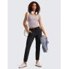 imageCRZ YOGA Womens 4Way Stretch Ankle Golf Pants 78 Casual Dress Work Athletic Travel Workout Sweatpants with PocketsBlack