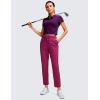 imageCRZ YOGA Womens 4Way Stretch Ankle Golf Pants 78 Casual Dress Work Athletic Travel Workout Sweatpants with PocketsMagenta Purple