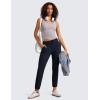 imageCRZ YOGA Womens 4Way Stretch Ankle Golf Pants 78 Casual Dress Work Athletic Travel Workout Sweatpants with PocketsNavy