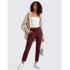imageCRZ YOGA Womens 4Way Stretch Ankle Golf Pants 78 Casual Dress Work Athletic Travel Workout Sweatpants with PocketsNoctilucence Red