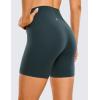 imageCRZ YOGA Womens ButterLuxe Biker Shorts 6 Inches  High Waisted Workout Running Volleyball Spandex YogaForest Dark Green