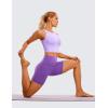 imageCRZ YOGA Womens ButterLuxe Biker Shorts 6 Inches  High Waisted Workout Running Volleyball Spandex YogaRoyal Lilac