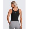 imageCRZ YOGA Womens Butterluxe Double Lined Workout Tank Tops Scoop Neck Racerback Cropped Casual Sleeveless ShirtBlack