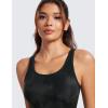 imageCRZ YOGA Womens Butterluxe Double Lined Workout Tank Tops Scoop Neck Racerback Cropped Casual Sleeveless ShirtBlack Tie Dye Flowers