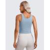 imageCRZ YOGA Womens Butterluxe Double Lined Workout Tank Tops Scoop Neck Racerback Cropped Casual Sleeveless ShirtCambric Blue