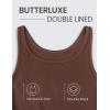 imageCRZ YOGA Womens Butterluxe Double Lined Workout Tank Tops Scoop Neck Racerback Cropped Casual Sleeveless ShirtCoffee Brown