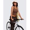 imageCRZ YOGA Womens Butterluxe Double Lined Workout Tank Tops Scoop Neck Racerback Cropped Casual Sleeveless ShirtCoffee Brown