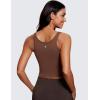 imageCRZ YOGA Womens Butterluxe Double Lined Workout Tank Tops Scoop Neck Racerback Cropped Casual Sleeveless ShirtCoffee Brown