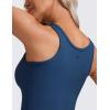 imageCRZ YOGA Womens Butterluxe Double Lined Workout Tank Tops Scoop Neck Racerback Cropped Casual Sleeveless ShirtFrench Navy