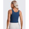 imageCRZ YOGA Womens Butterluxe Double Lined Workout Tank Tops Scoop Neck Racerback Cropped Casual Sleeveless ShirtFrench Navy