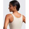 imageCRZ YOGA Womens Butterluxe Double Lined Workout Tank Tops Scoop Neck Racerback Cropped Casual Sleeveless ShirtMojave Tan