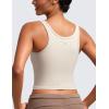imageCRZ YOGA Womens Butterluxe Double Lined Workout Tank Tops Scoop Neck Racerback Cropped Casual Sleeveless ShirtMojave Tan