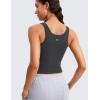 imageCRZ YOGA Womens Butterluxe Double Lined Workout Tank Tops Scoop Neck Racerback Cropped Casual Sleeveless ShirtMysterious Grey