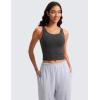 imageCRZ YOGA Womens Butterluxe Double Lined Workout Tank Tops Scoop Neck Racerback Cropped Casual Sleeveless ShirtMysterious Grey