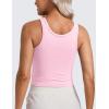 imageCRZ YOGA Womens Butterluxe Double Lined Workout Tank Tops Scoop Neck Racerback Cropped Casual Sleeveless ShirtPink Peony