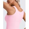 imageCRZ YOGA Womens Butterluxe Double Lined Workout Tank Tops Scoop Neck Racerback Cropped Casual Sleeveless ShirtPink Peony