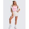 imageCRZ YOGA Womens Butterluxe Double Lined Workout Tank Tops Scoop Neck Racerback Cropped Casual Sleeveless ShirtPink Peony