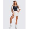 imageCRZ YOGA Womens Butterluxe Double Lined Workout Tank Tops Scoop Neck Racerback Cropped Casual Sleeveless ShirtTrue Navy