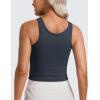 imageCRZ YOGA Womens Butterluxe Double Lined Workout Tank Tops Scoop Neck Racerback Cropped Casual Sleeveless ShirtTrue Navy