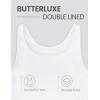 imageCRZ YOGA Womens Butterluxe Double Lined Workout Tank Tops Scoop Neck Racerback Cropped Casual Sleeveless ShirtWhite