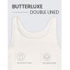 imageCRZ YOGA Womens Butterluxe Double Lined Workout Tank Tops Scoop Neck Racerback Cropped Casual Sleeveless ShirtWhite Apricot