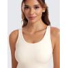 imageCRZ YOGA Womens Butterluxe Double Lined Workout Tank Tops Scoop Neck Racerback Cropped Casual Sleeveless ShirtWhite Apricot