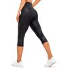 imageCRZ YOGA Womens Butterluxe High Waisted Lounge Leggings 19 Inches  Workout Buttery Soft Capris Yoga PantsFaux Leather Black