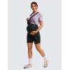 imageCRZ YOGA Womens Butterluxe Maternity Biker Shorts Over The Belly 6quot  Pregnancy Yoga Workout ActivewearBlack Tie Dye Flowers