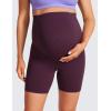 imageCRZ YOGA Womens Butterluxe Maternity Biker Shorts Over The Belly 6quot  Pregnancy Yoga Workout ActivewearDeep Purple