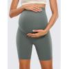 imageCRZ YOGA Womens Butterluxe Maternity Biker Shorts Over The Belly 6quot  Pregnancy Yoga Workout ActivewearGrey Sage