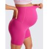 imageCRZ YOGA Womens Butterluxe Maternity Biker Shorts Over The Belly 6quot  Pregnancy Yoga Workout ActivewearHibiscus Purple