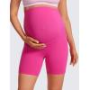 imageCRZ YOGA Womens Butterluxe Maternity Biker Shorts Over The Belly 6quot  Pregnancy Yoga Workout ActivewearHibiscus Purple