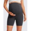 imageCRZ YOGA Womens Butterluxe Maternity Biker Shorts Over The Belly 6quot  Pregnancy Yoga Workout ActivewearMysterious Grey