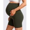 imageCRZ YOGA Womens Butterluxe Maternity Biker Shorts Over The Belly 6quot  Pregnancy Yoga Workout ActivewearOlive Green