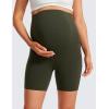imageCRZ YOGA Womens Butterluxe Maternity Biker Shorts Over The Belly 6quot  Pregnancy Yoga Workout ActivewearOlive Green