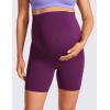 imageCRZ YOGA Womens Butterluxe Maternity Biker Shorts Over The Belly 6quot  Pregnancy Yoga Workout ActivewearPlum Magenta