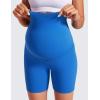 imageCRZ YOGA Womens Butterluxe Maternity Biker Shorts Over The Belly 6quot  Pregnancy Yoga Workout ActivewearSparkle Blue