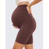 imageCRZ YOGA Womens Butterluxe Maternity Biker Shorts Over The Belly 6quot  Pregnancy Yoga Workout ActivewearTaupe