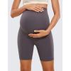 imageCRZ YOGA Womens Butterluxe Maternity Biker Shorts Over The Belly 6quot  Pregnancy Yoga Workout ActivewearTornado Grey