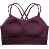 imageCRZ YOGA Womens Butterluxe Strappy Longline Sports Bra  Molded Cup Double Spaghetti Strap Workout Yoga Crop Top AthleticDeep Purple