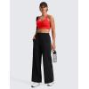 imageCRZ YOGA Womens Butterluxe Strappy Longline Sports Bra  Molded Cup Double Spaghetti Strap Workout Yoga Crop Top AthleticDeep Red