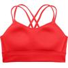 imageCRZ YOGA Womens Butterluxe Strappy Longline Sports Bra  Molded Cup Double Spaghetti Strap Workout Yoga Crop Top AthleticDeep Red