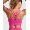 imageCRZ YOGA Womens Butterluxe Strappy Longline Sports Bra  Molded Cup Double Spaghetti Strap Workout Yoga Crop Top AthleticHibiscus Purple