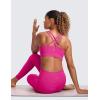 imageCRZ YOGA Womens Butterluxe Strappy Longline Sports Bra  Molded Cup Double Spaghetti Strap Workout Yoga Crop Top AthleticHibiscus Purple
