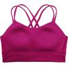 imageCRZ YOGA Womens Butterluxe Strappy Longline Sports Bra  Molded Cup Double Spaghetti Strap Workout Yoga Crop Top AthleticMagenta Purple