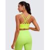 imageCRZ YOGA Womens Butterluxe Strappy Longline Sports Bra  Molded Cup Double Spaghetti Strap Workout Yoga Crop Top AthleticNeon Yellow