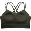 imageCRZ YOGA Womens Butterluxe Strappy Longline Sports Bra  Molded Cup Double Spaghetti Strap Workout Yoga Crop Top AthleticOlive Green