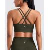 imageCRZ YOGA Womens Butterluxe Strappy Longline Sports Bra  Molded Cup Double Spaghetti Strap Workout Yoga Crop Top AthleticOlive Green