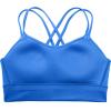 imageCRZ YOGA Womens Butterluxe Strappy Longline Sports Bra  Molded Cup Double Spaghetti Strap Workout Yoga Crop Top AthleticSparkle Blue